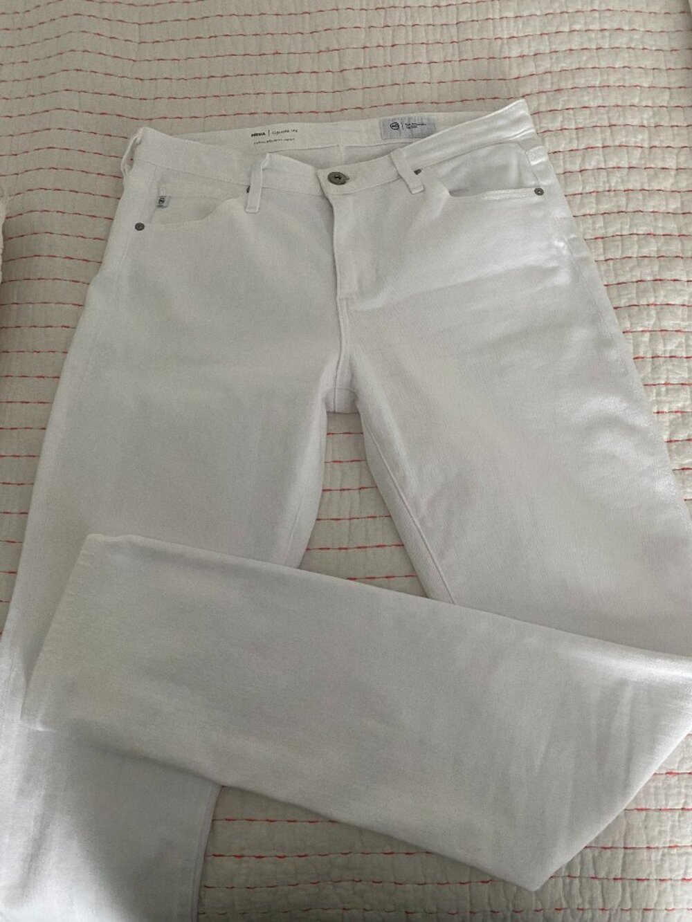 AG Adriano Goldschmied The Prima Cigarette Leg White Jeans NEW Size 27
